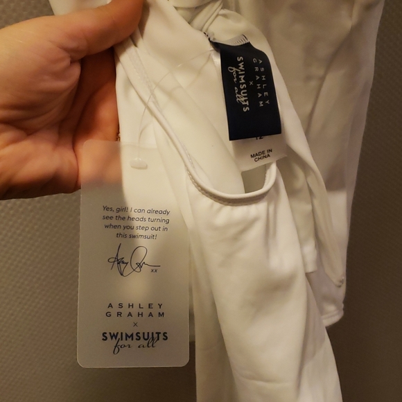 Ashley Graham x Swimsuits For All White Lace up One Piece Wireless Size 12 NWOT - Picture 8 of 13